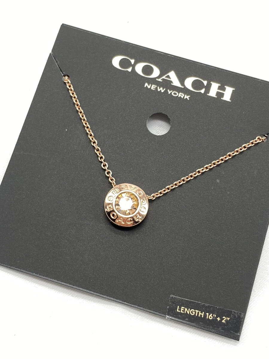 Coach open circle stone strand necklace clearance