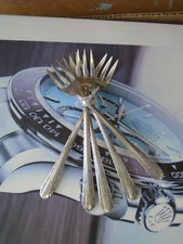 5 Seafood Cocktail Forks Silverplate Wm Rogers International Antique or Vintage