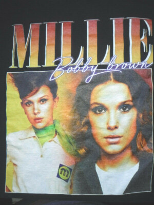 Millie Bobby Brown Stranger Things Actor Black Small T-shirt