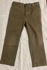 Crewcuts olive khaki pants, size 4, adjustable waist, stretch, straight leg