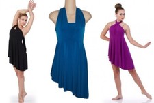 Conversion TEAL Child X-Large New Dance Costume Convertable Neck Lyrical Dress