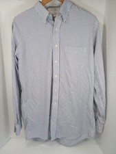 Vintage Sears Roebuck Mens Dress Shirt Blue Pinpoint Oxford 16 1/2