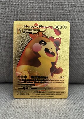 Morpeko Vmax HP300 Gold foil Pokemon card No 080/202 | eBay UK