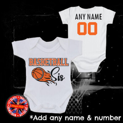 Basketball Sis Personalised Bodysuit Romper Babygrow Gift Sister