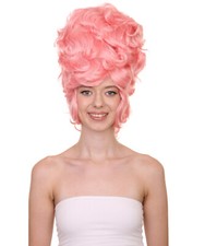 Womens Pink 18th Century Colonial Lady Wig, Pink Historical Wig, HW-3520A