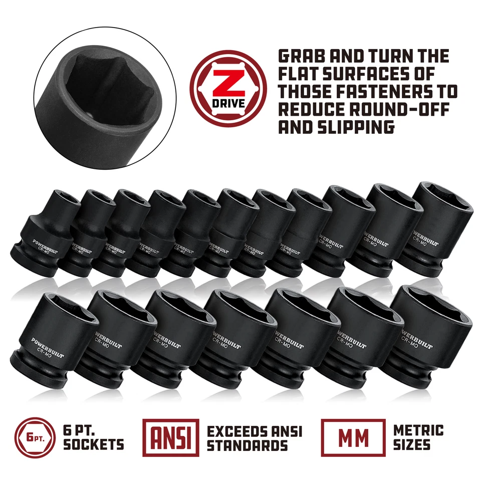 Powerbuilt 1/2 Inch Drive x 23 MM 6 Point Impact Socket - 647281 - Image 3 of 4