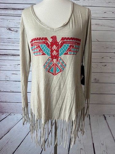 Rock and Roll Cowgirl Western Shirt Aztec XL Fringe NWT Boot Barn Extra Large