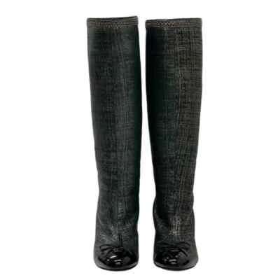 CHANEL Bottes En Dentelle G26778 Noir Femme 35C Duty Paid - Photo 1/4