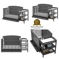 storkcraft steveston 4 in 1 crib and changer with drawer gray