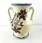 R.R.P. Co. Roseville OH OLD COLONY 2 Handle Vase  Poinsettia Pattern T146