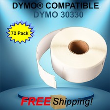 72 Rolls Dymo&reg; Endicia&reg; Compatible 30330 White Rectangular Labels Multipurpose