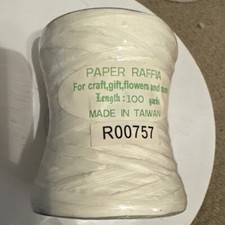 1/4" Paper Raffia Ribbon Choose 100 Yards Natural Fibers White New