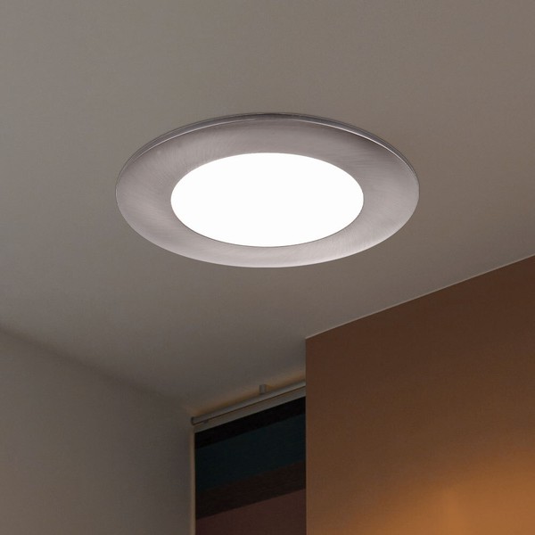 Deckenspot Einbauleuchte Einbaustrahler Deckenlampe Led Glas Nickel-Matt Rund-image
