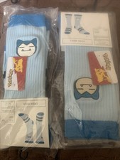 2 Pairs Bioworld Pok mon Snorlax Crew Socks Men's Size 10-13