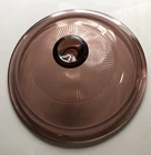 Cranberry Vision Ware Pyrex Corning Glass LID ONLY Cover Round Pyrex® V1C 6.25"