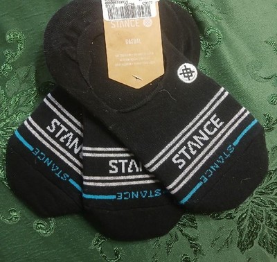 NWT NEW 3-pack Mens STANCE Casual No Show Cotton Blend Socks BLACK L 9-12