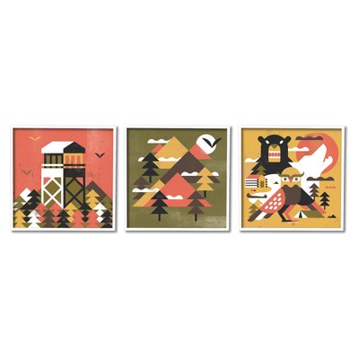 ' Rustic Forest Animal Camp Adventure Geometric Shapes, Designed by Robert Jo...
