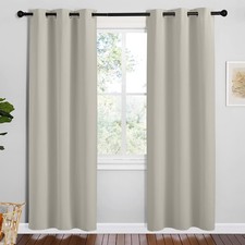 NICETOWN Kitchen 78 inches Long Curtains for 42"W x 78"L Pack of 2 , Natural