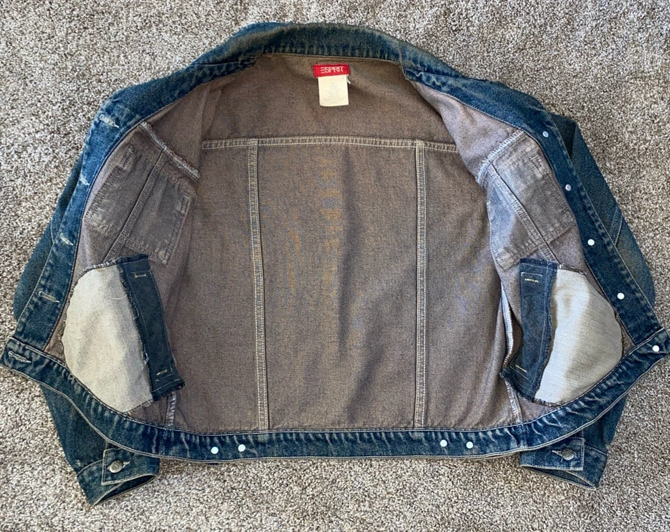 Vintage ESPRIT 100% Cotton Women’s Distressed Denim Jacket Size M - Image 4 of 4