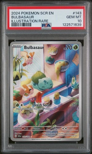 2024 POKEMON SCR EN-STELLAR CROWN ILLUSTRATION RARE #143 BULBASAUR PSA 10