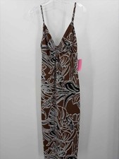 Zara Brown Size Medium Knit Printed Shift Knee Length Sleeveless Dress