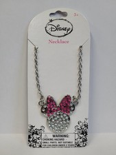 Necklace - Disney Minnie Mouse Icon Head Bling Shiny Jewelry NEW Girls Women