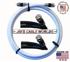JIMSCABLEWORLD 3 Foot White or Black Digital HD Quality 75Ω RG~6 Coaxial Cable