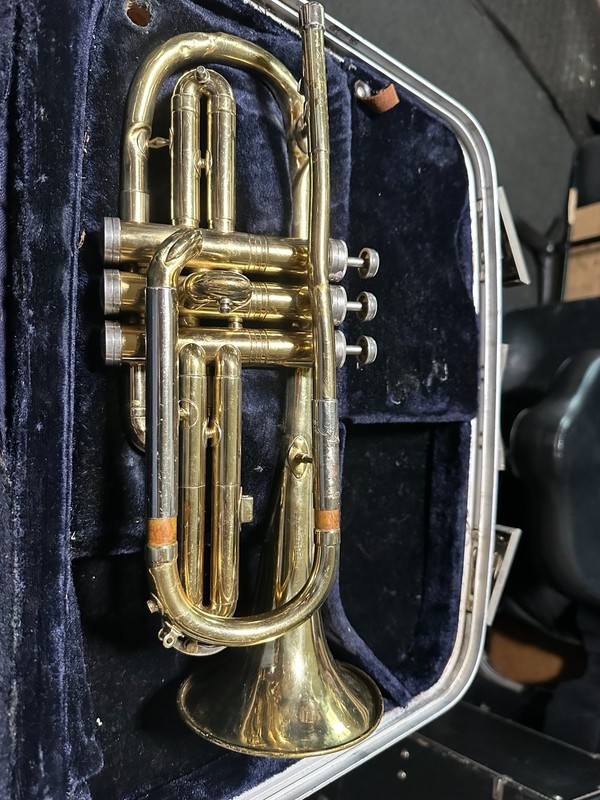 Vintage Conn Cornet Trumpet w/ Case Parts Repair Project Leadpipe Damage