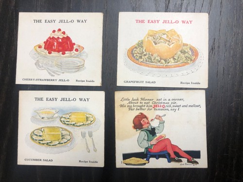 1920s JELL-O #1 Jack Horner 6, 7, 8 Fold out cards w/RECIPES Advertising Vintage