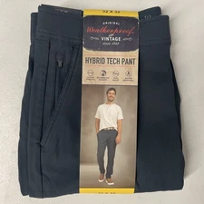 Weatherproof Vintage Mens Hybrid Tech Pants Flex Waist BLUE Active Stretch 32x32