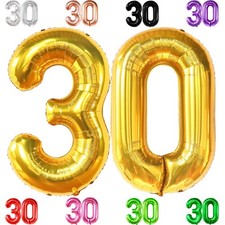 Katchon, 40 Inch Gold Number 30 Balloons For 30th birthday decorations