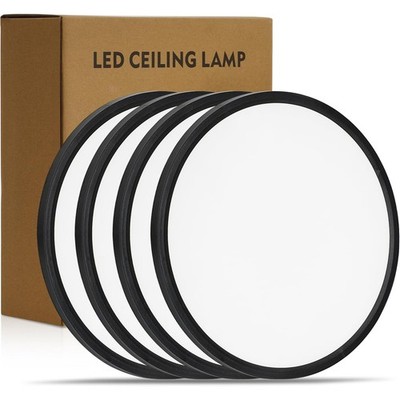 4 Pack 16 Inch Black 5CCT Dimmable LED Ceiling Light Flush Mount Fixture 3520LM