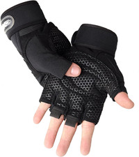 Guantes gimnasio hombre con mu equeras proteccion completa palma entrenamiento