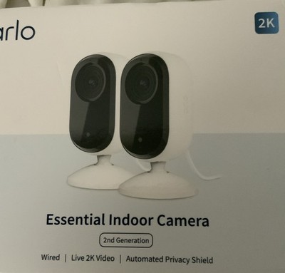 Arlo Essential Indoor 2nd Gen Security Camera 2K White 2 Pack VMC3260-100NAS 