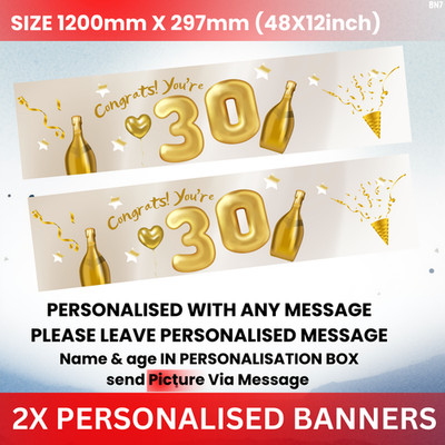 2x personalisierte Geburtstag Foto Banner 1. 18. 50. Party Dekoration jedes Event
