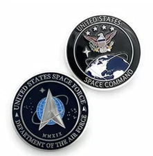 United States Space Force Logo Silver Challenge Coin US Command