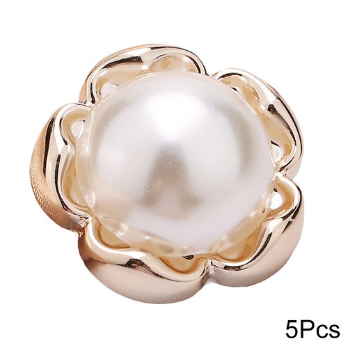 5Pcs 25mm Handmade Sewing Faux Pearl Buttons Sweater Coat Clothes Buckles Decor - Picture 3 of 22