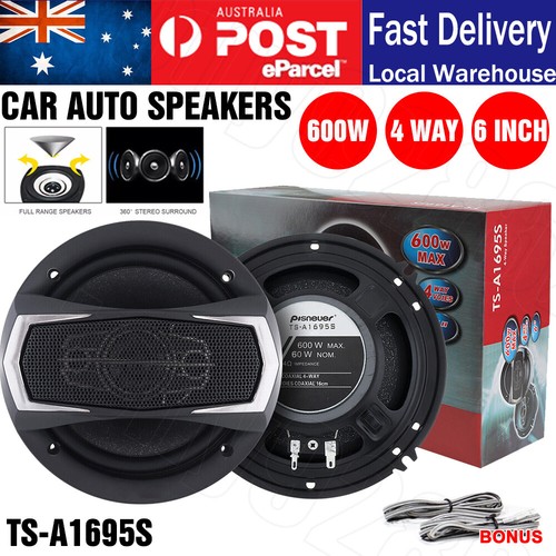 2 Pair 6" inch 600W Coaxial Rear Stereo Speakers 4 Way Car Audio