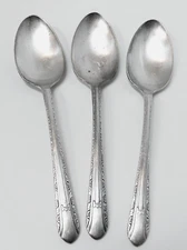 3 VTG INTERNATIONAL SILVER 1935 "Regent" SILVER PLATE 6" TEASPOONS ~ Nice!