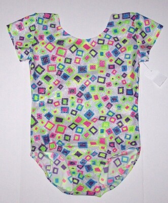 Motionwear Leotard Bodysuit Geometric Print Wht Hologram Mystique New Girl M 6 7