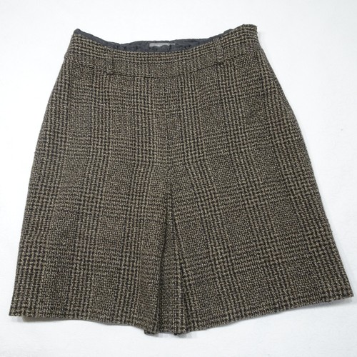Ann Taylor Größe 12 gefüttert Tweed Gürtel Reifen Rock seitlicher Reißverschluss