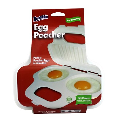 Microwave Egg Poacher BPA-Free Quick Easy 2-Cavity Egg Cooker Quick Healthy Eggs