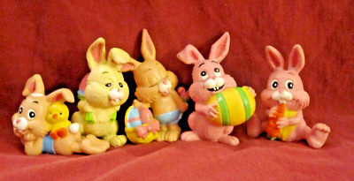 1979/80 5/pc. Lot Easter Buddies 2 1/2'' PVC Toys. W. Berry. Potugal