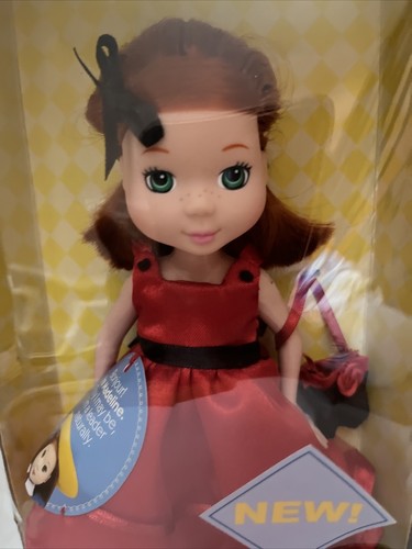 Vintage Madeline Doll 8” Red Dress Holiday Square Box Learning Curve NRFB 2003 - Picture 6 of 15
