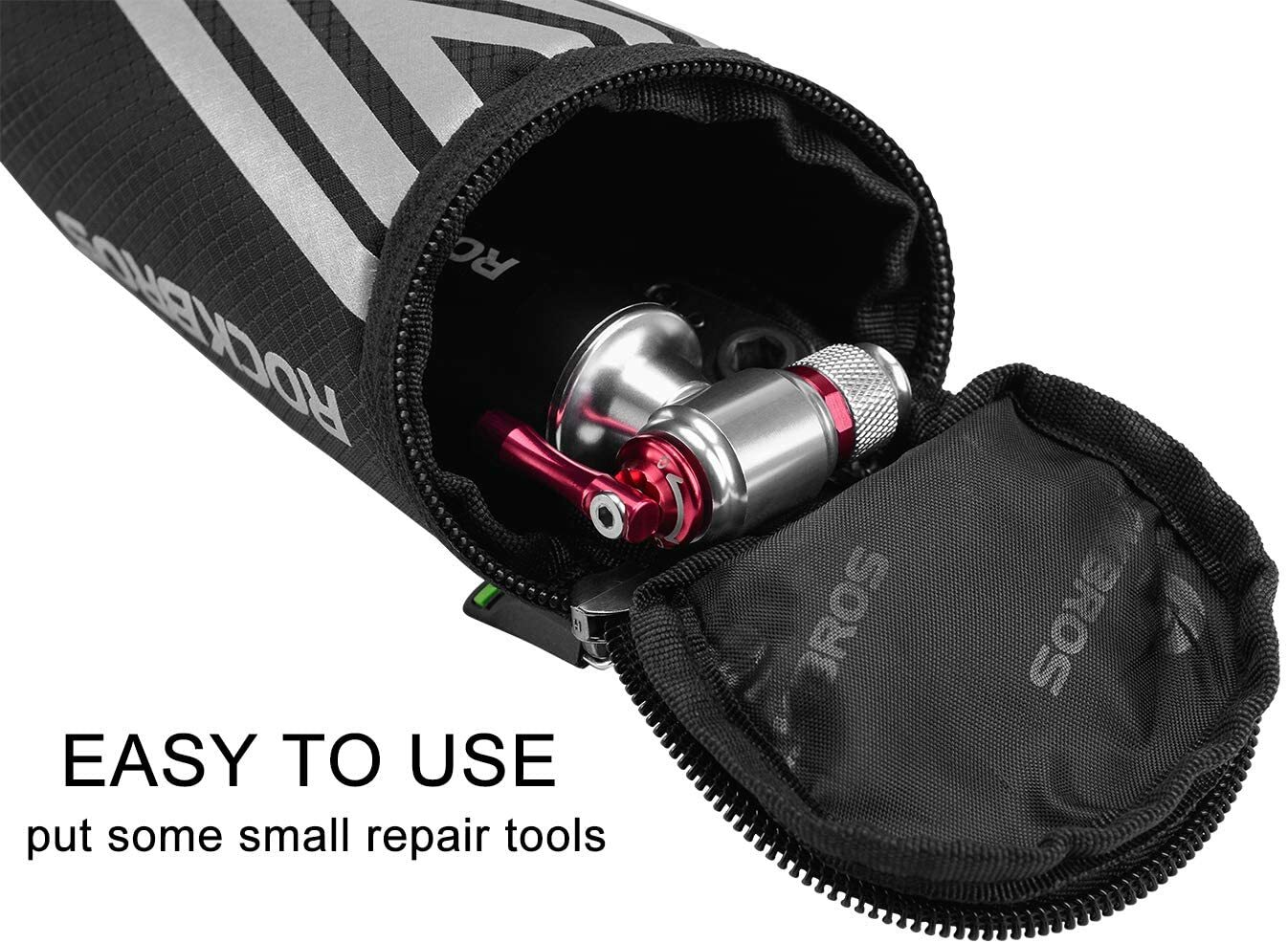 ROCKBROS Bike Saddle Bag Bicycle Seat Wedge Packs Cycling Under Seat Pouch Black
