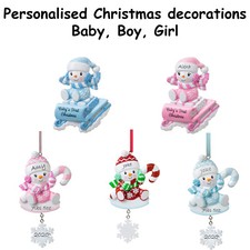 Personalised Christmas decoration - Baby Girl,  Baby Boy, Babies first christmas