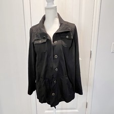 Neu Look Women's Jacket Long Sleeve Pockets Size 1x Black Collared