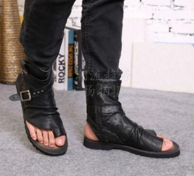 Retro British Roman Men High Top Flip Flop Gladiator Sandals Shoe