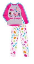 Trolls Music Brings Us Together Polyester Jersey, Fleece Pajama Set, Size 7/8