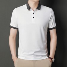ZONBAILON Summer Fashion Men's Solid Color Comfortable Short Sleeve Polo Shirt